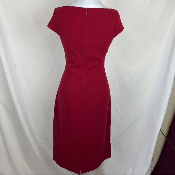 BCBGMaxAzria Red Pure Smooth Wool Academia Office Career Dress NWOT Size 8 - Picture 5 of 14